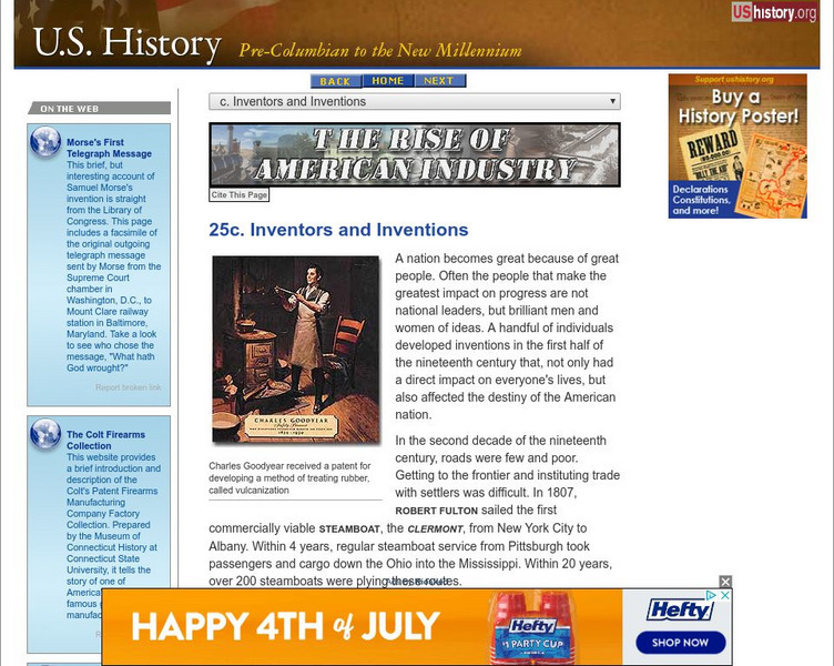 U.s. History: Inventors and Inventions Website U.s. History: Inventors and Inventions Website