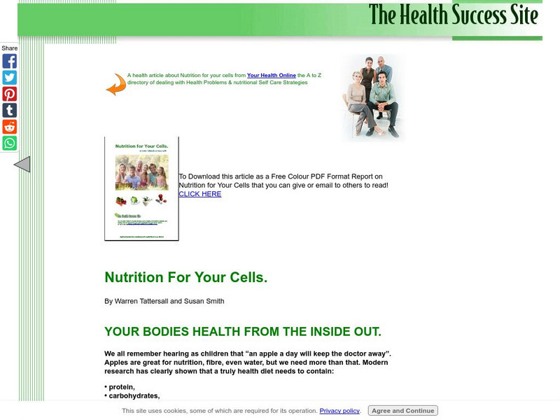 The Health Success: Nutrition for Your Cells Article