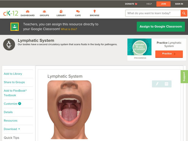 Ck 12: Life Science: Lymphatic System Unit Plan Ck 12: Life Science: Lymphatic System Unit Plan