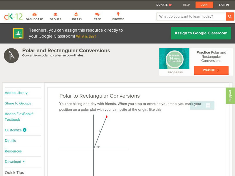 Ck 12: Trigonometry: Polar to Rectangular Conversions Unit Plan Ck 12: Trigonometry: Polar to Rectangular Conversions Unit Plan