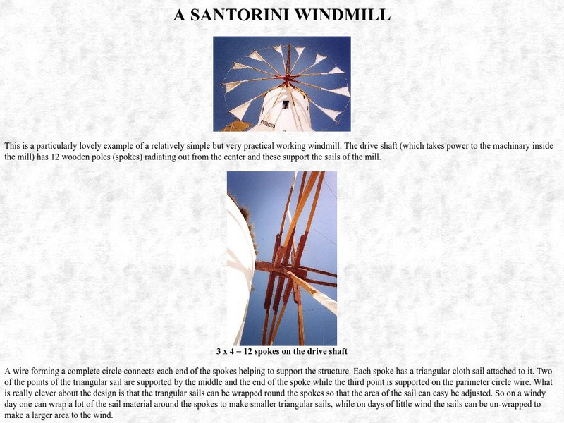 Creative Science Centre: A Santorini Windmill Handout Creative Science Centre: A Santorini Windmill Handout