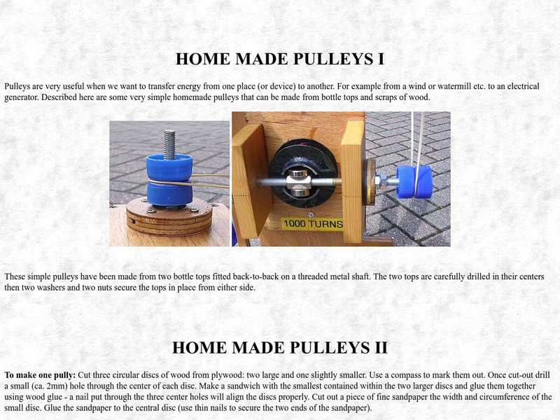 Creative Science Centre: Home Made Pulleys Website Creative Science Centre: Home Made Pulleys Website