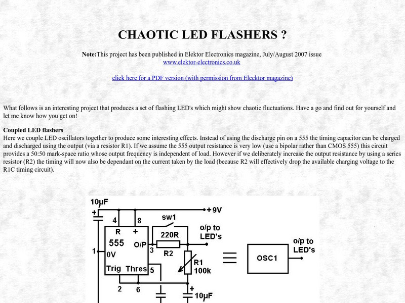 Creative Science Centre: Chaotic Led Flashers? Activity Creative Science Centre: Chaotic Led Flashers? Activity