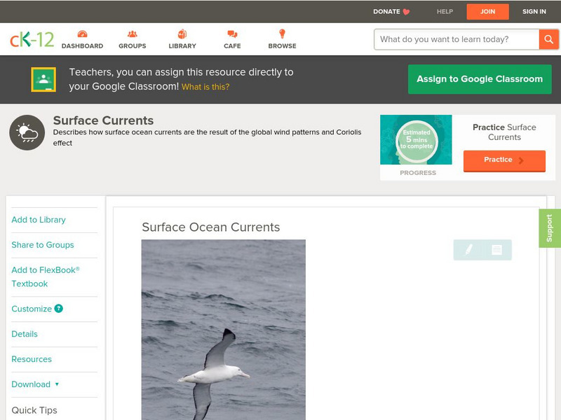 Ck 12: Earth Science: Surface Ocean Currents Unit Plan Ck 12: Earth Science: Surface Ocean Currents Unit Plan