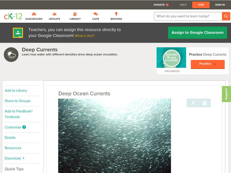 Ck 12: Earth Science: Deep Ocean Currents Unit Plan