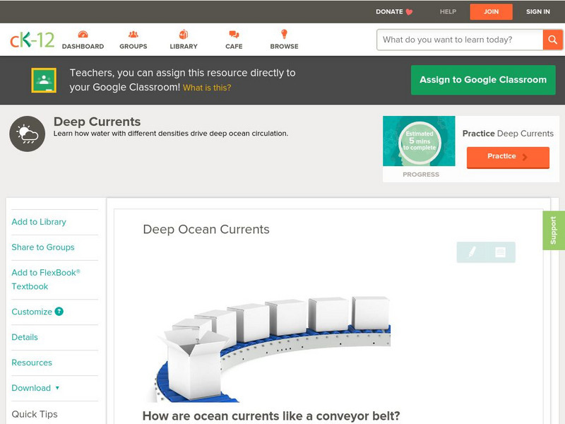 Ck 12: Earth Science: Deep Ocean Currents Unit Plan Ck 12: Earth Science: Deep Ocean Currents Unit Plan
