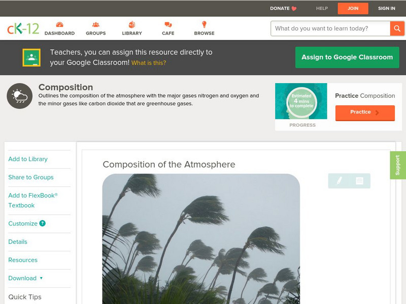 Ck 12: Earth Science: Composition of the Atmosphere Unit Plan Ck 12: Earth Science: Composition of the Atmosphere Unit Plan