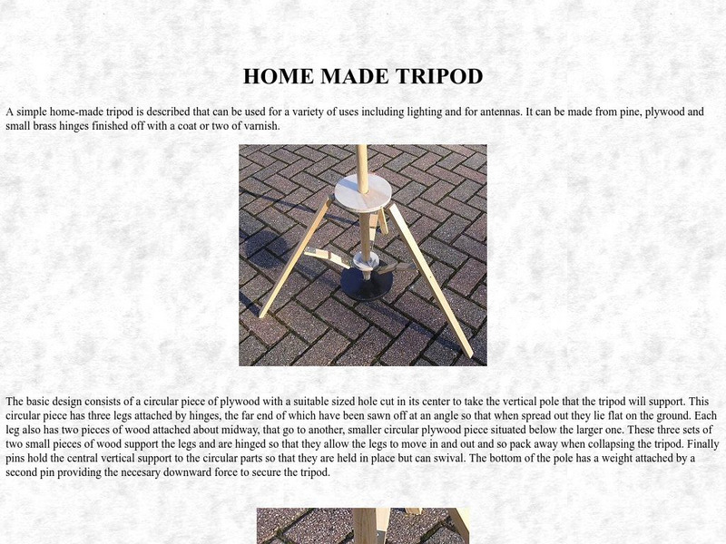 Creative Science Centre: Home Made Tripod Article Creative Science Centre: Home Made Tripod Article
