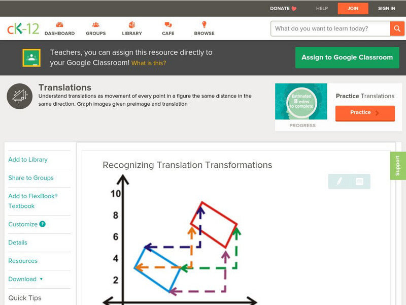 Ck 12: Geometry: Geometric Translations Unit Plan Ck 12: Geometry: Geometric Translations Unit Plan