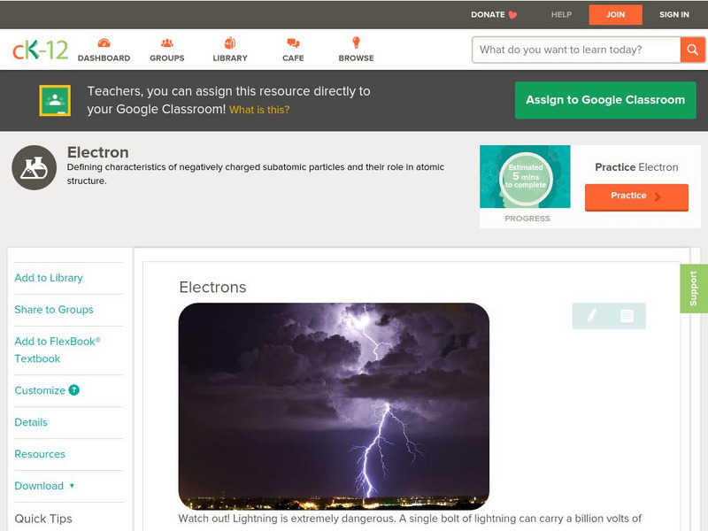 Ck 12: Physical Science: Electrons Unit Plan Ck 12: Physical Science: Electrons Unit Plan