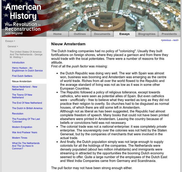 American History: Essays: Nieuw Amsterdam Activity American History: Essays: Nieuw Amsterdam Activity