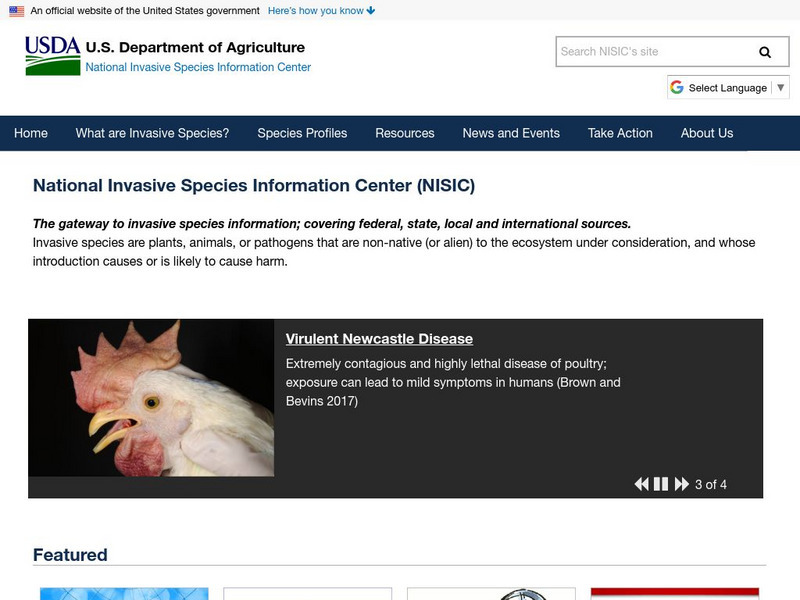 Department of Agriculture: National Invasive Species Information Center (Nisic) Website Department of Agriculture: National Invasive Species Information Center (Nisic) Website