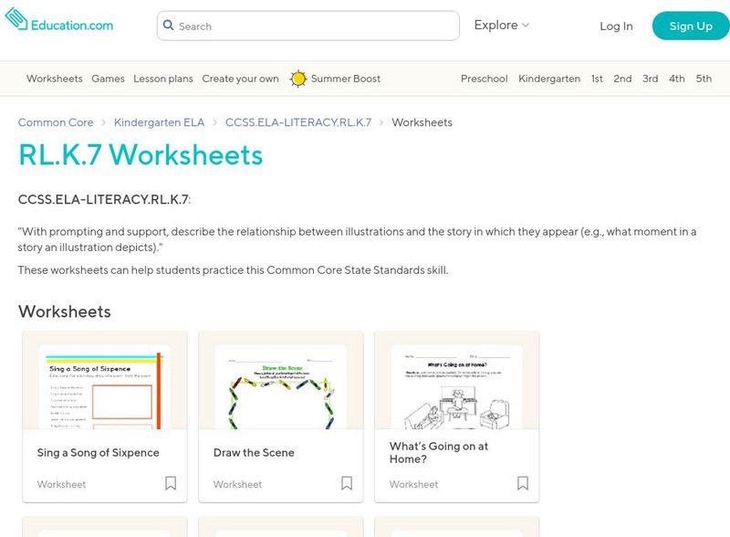 Education.com: rl.k.7 Worksheets Activity Education.com: rl.k.7 Worksheets Activity