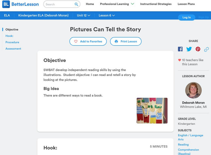 Better Lesson: Pictures Can Tell the Story Lesson Plan Better Lesson: Pictures Can Tell the Story Lesson Plan