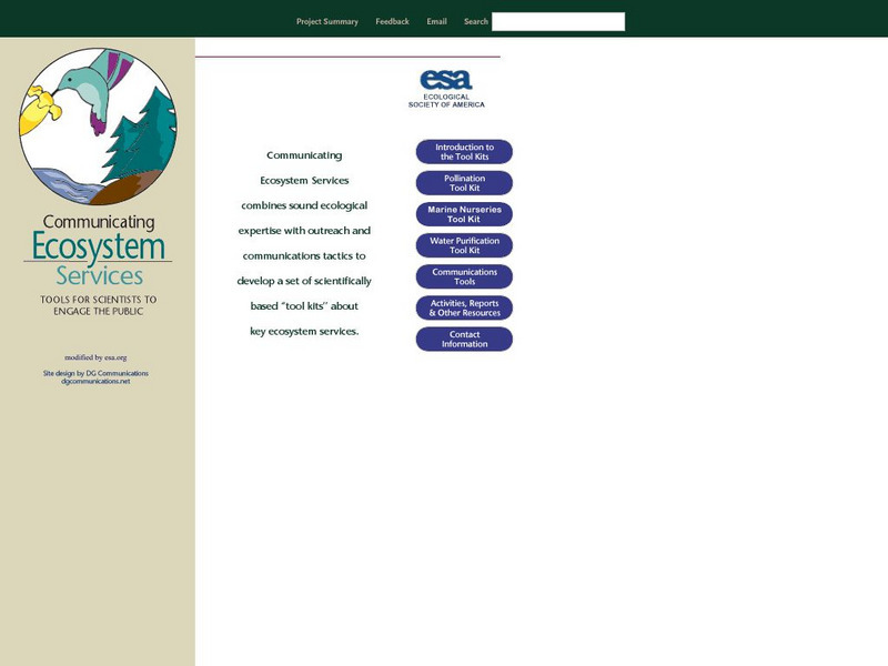 Ecological Society of America: Communicating Ecosystem Services Website Ecological Society of America: Communicating Ecosystem Services Website