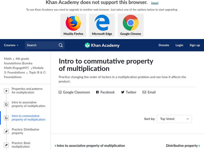 Khan Academy: Intro to Commutative Property of Multiplication Handout Khan Academy: Intro to Commutative Property of Multiplication Handout