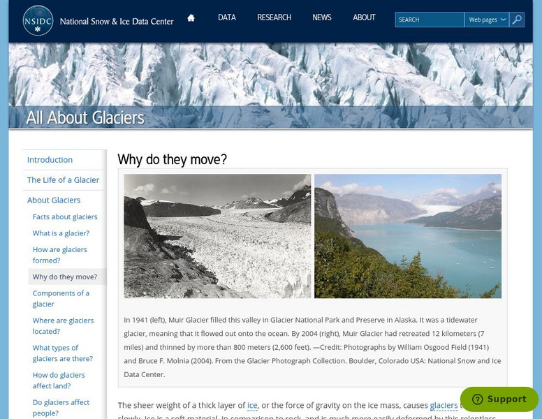 National Snow and Ice Data Center: All About Glaciers: Why Do They Move? Handout
