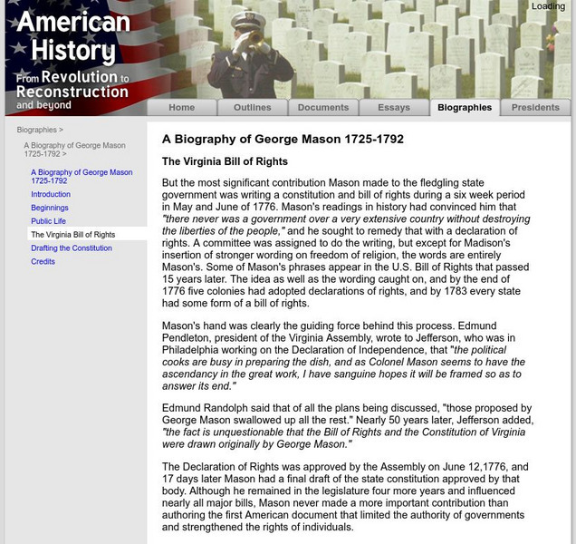 American History: Biographies: George Mason the Virginia Bill of Rights Activity American History: Biographies: George Mason the Virginia Bill of Rights Activity