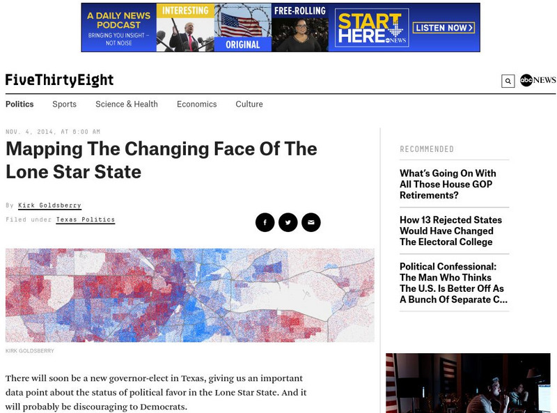 Five Thirty Eight: Politics: Mapping the Changing Face of the Lone Star State Article Five Thirty Eight: Politics: Mapping the Changing Face of the Lone Star State Article