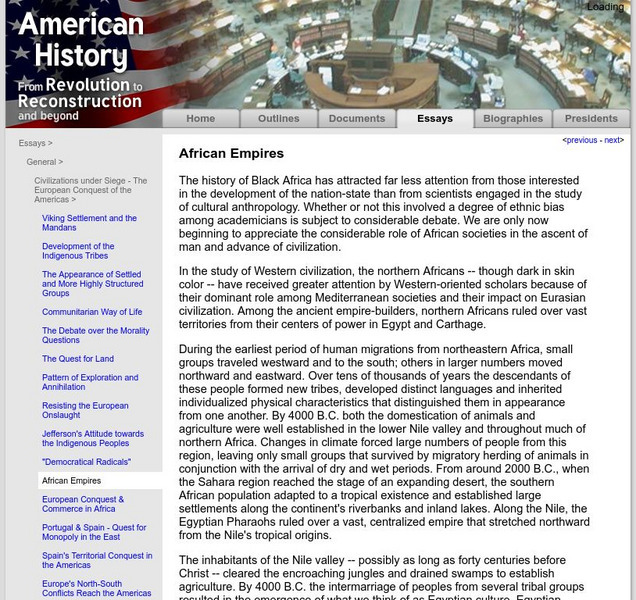 American History: Essays: African Empires Website American History: Essays: African Empires Website