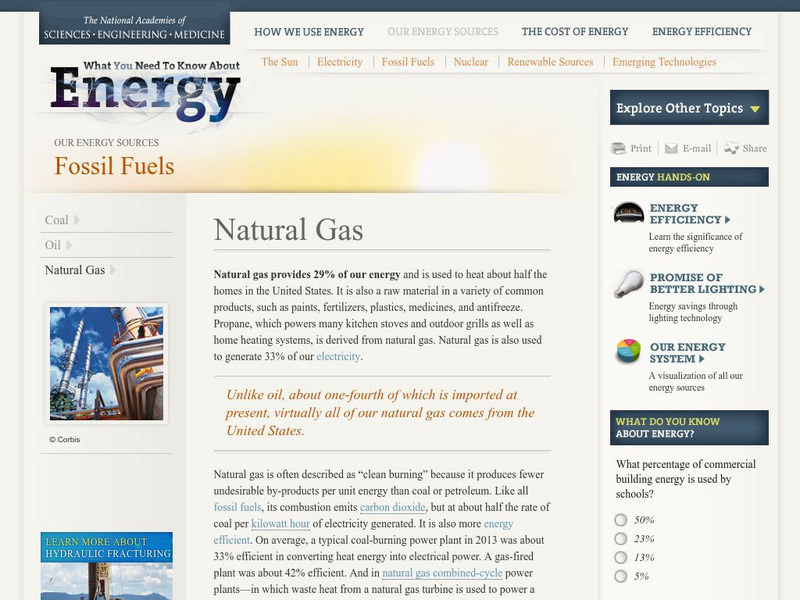 The National Academies: Our Energy Sources: Natural Gas Website The National Academies: Our Energy Sources: Natural Gas Website