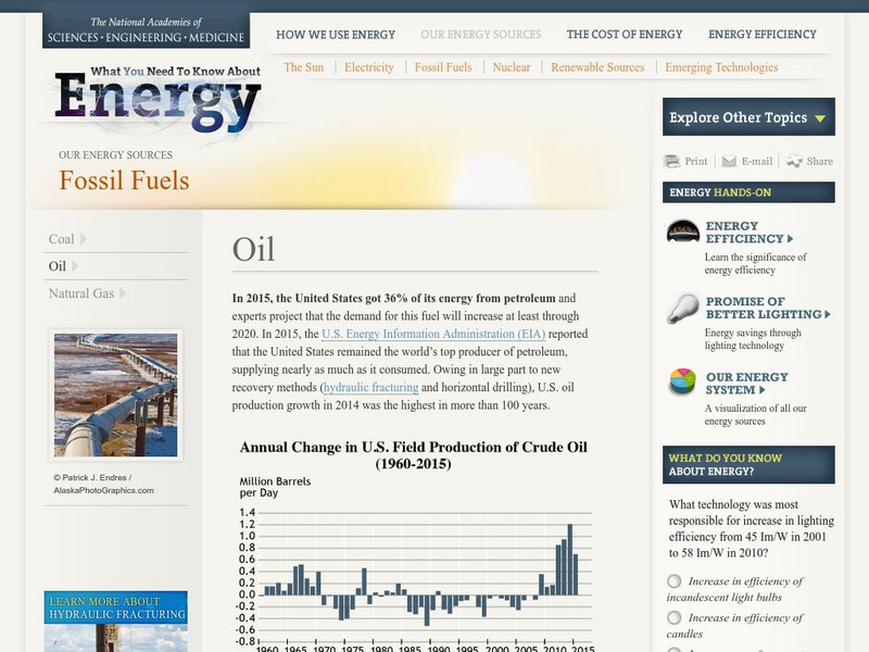 The National Academies: Our Energy Sources: Oil Website The National Academies: Our Energy Sources: Oil Website