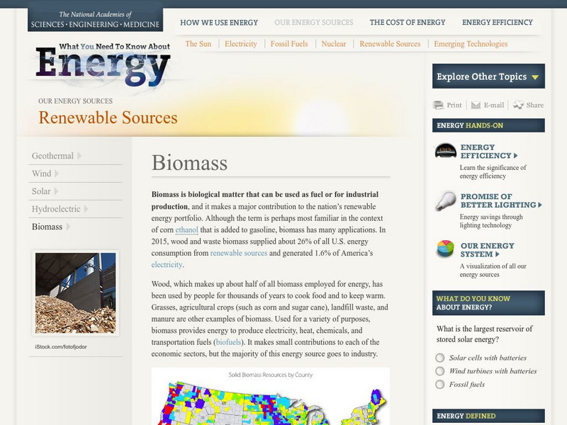 The National Academies: Renewable Sources: Biomass Website The National Academies: Renewable Sources: Biomass Website
