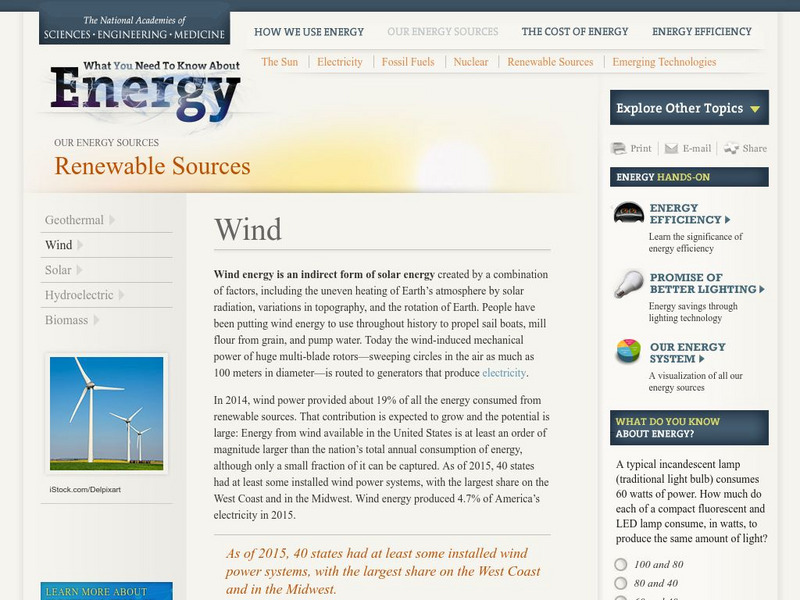 The National Academies: Renewable Sources: Wind Website The National Academies: Renewable Sources: Wind Website