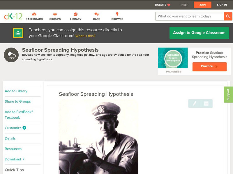 Ck 12: Earth Science: Seafloor Spreading Hypothesis Unit Plan Ck 12: Earth Science: Seafloor Spreading Hypothesis Unit Plan