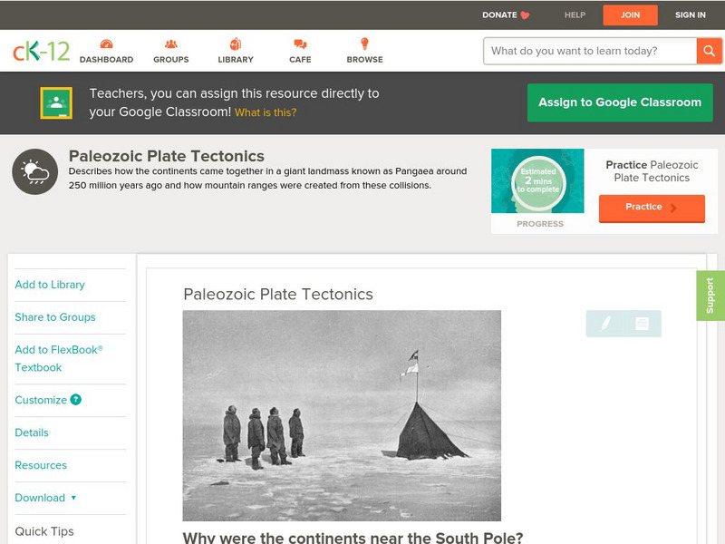 Ck 12: Earth Science: Paleozoic Plate Tectonics Unit Plan Ck 12: Earth Science: Paleozoic Plate Tectonics Unit Plan