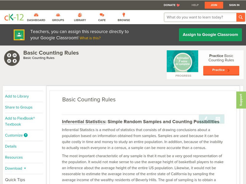 Ck 12: Probability: Basic Counting Rules Unit Plan Ck 12: Probability: Basic Counting Rules Unit Plan