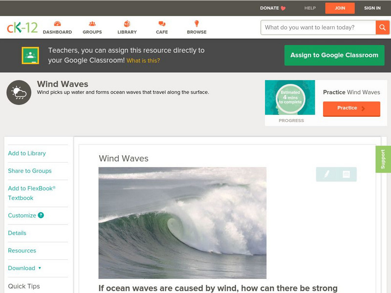 Ck 12: Earth Science: Wind Waves Unit Plan Ck 12: Earth Science: Wind Waves Unit Plan