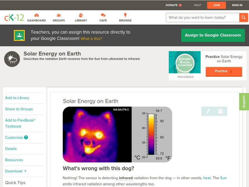 Ck 12: Earth Science: Solar Energy on Earth Unit Plan Ck 12: Earth Science: Solar Energy on Earth Unit Plan