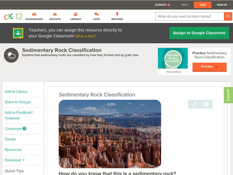 Ck 12: Earth Science: Sedimentary Rock Classification Unit Plan Ck 12: Earth Science: Sedimentary Rock Classification Unit Plan
