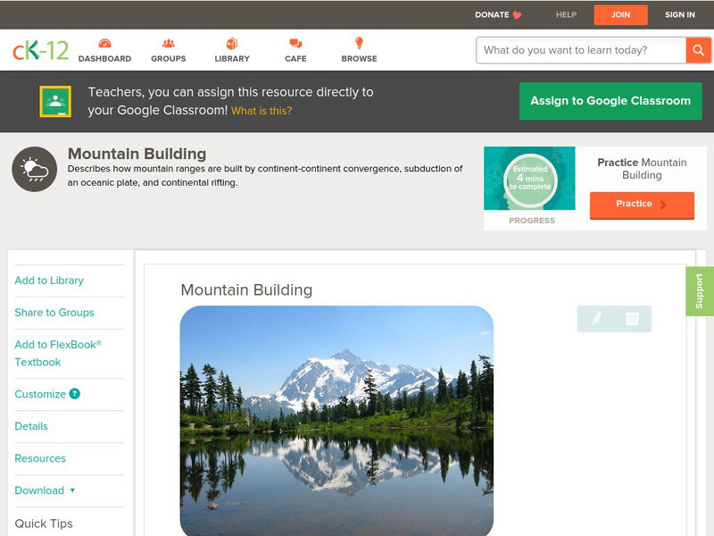 Ck 12: Earth Science: Mountain Building Unit Plan Ck 12: Earth Science: Mountain Building Unit Plan