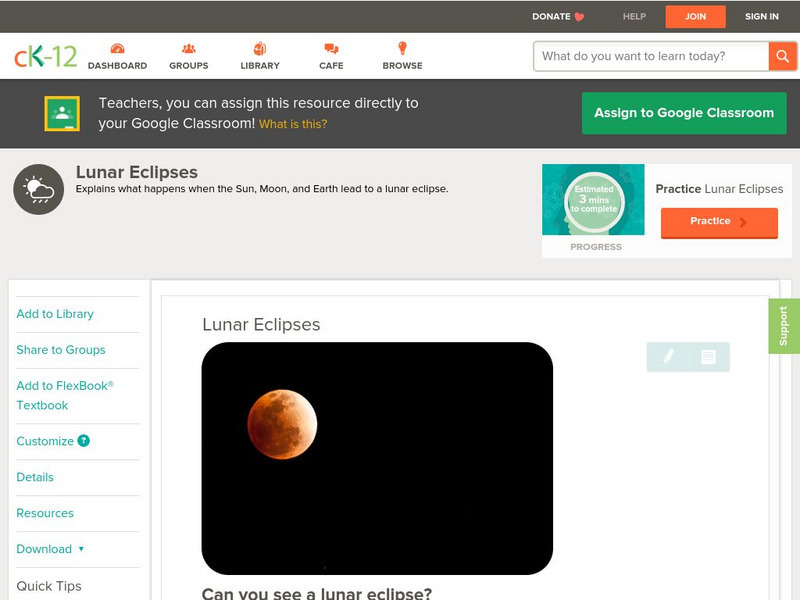Ck 12: Earth Science: Lunar Eclipses Unit Plan Ck 12: Earth Science: Lunar Eclipses Unit Plan