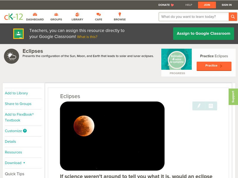 Ck 12: Earth Science: Eclipses Unit Plan