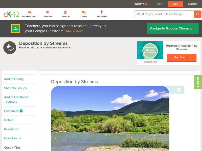 Ck 12: Earth Science: Deposition by Streams Unit Plan Ck 12: Earth Science: Deposition by Streams Unit Plan