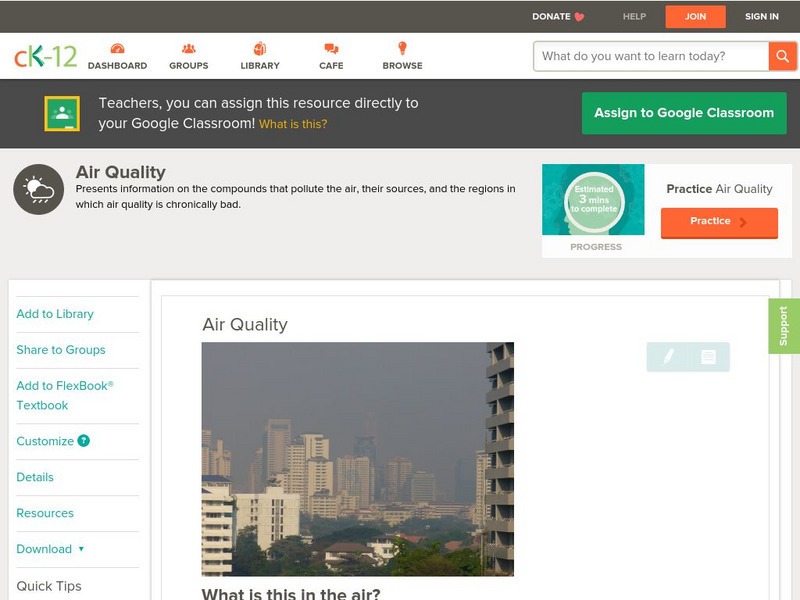 Ck 12: Earth Science: Air Quality Unit Plan Ck 12: Earth Science: Air Quality Unit Plan