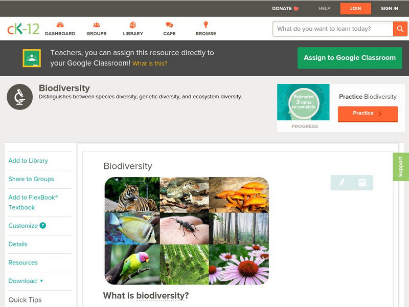 Ck 12: Biology: Biodiversity Unit Plan Ck 12: Biology: Biodiversity Unit Plan
