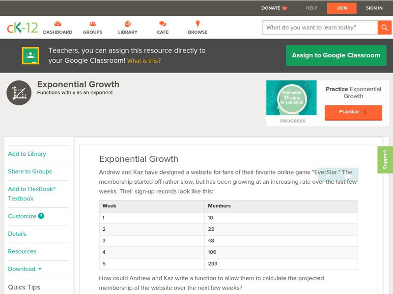 Ck 12 Algebra Exponential Growth Unit Plan For 11th 12th Grade Lesson Planet Ck 12 Algebra Exponential Growth Unit Plan For 11th 12th Grade Lesson Planet