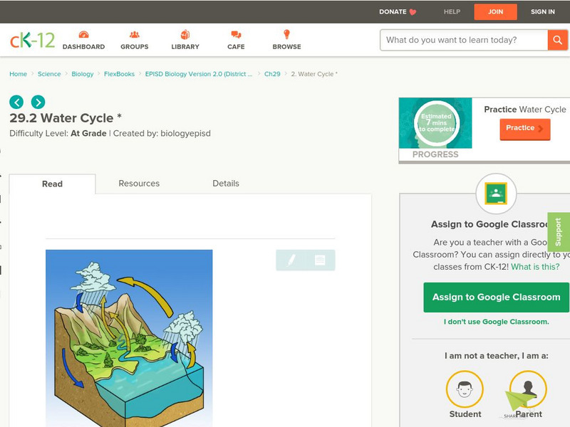 Ck 12: Episd: Water Cycle Unit Plan Ck 12: Episd: Water Cycle Unit Plan
