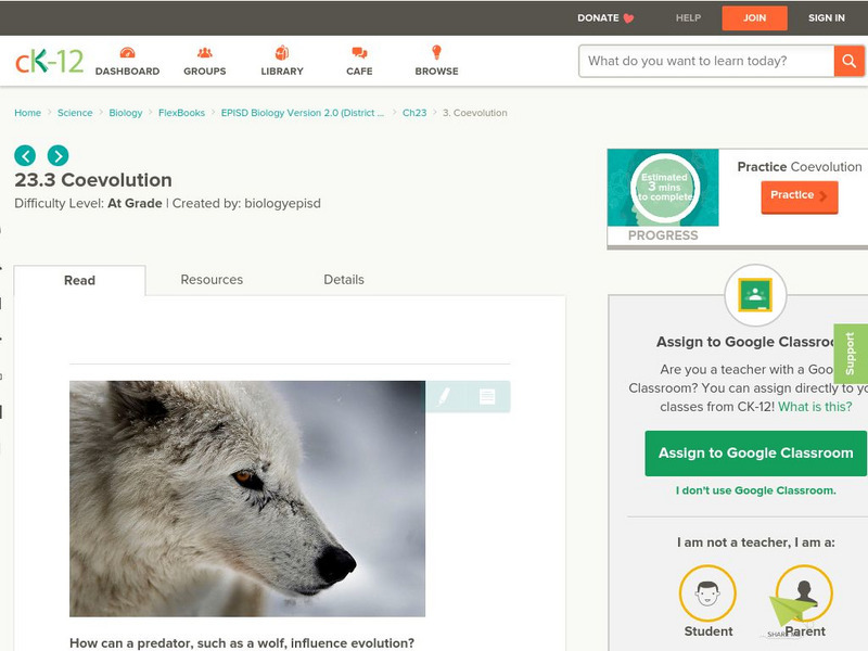 Ck 12: Episd: Coevolution Unit Plan