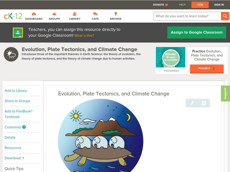Ck 12: Earth Science: Evolution, Plate Tectonics, and Climate Change Unit Plan Ck 12: Earth Science: Evolution, Plate Tectonics, and Climate Change Unit Plan