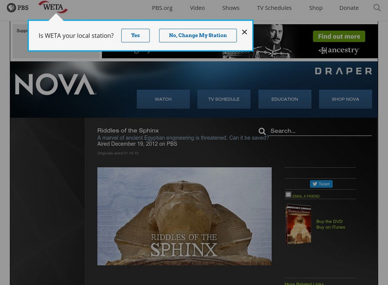Pbs Nova: Riddles of the Sphinx Website