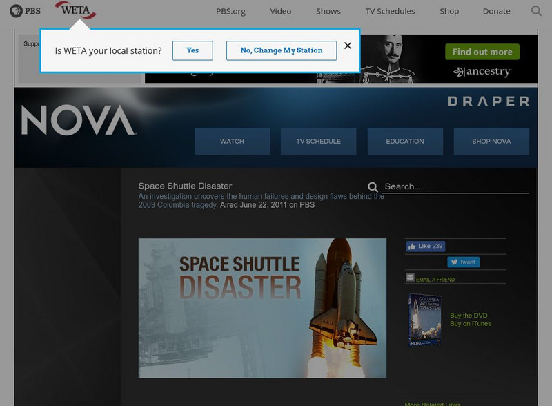 Pbs: Nova: Space Shuttle Disaster Instructional Video