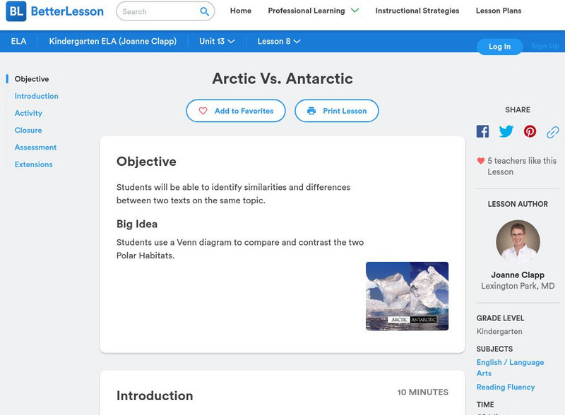Better Lesson: Arctic vs. Antarctic Lesson Plan Better Lesson: Arctic vs. Antarctic Lesson Plan