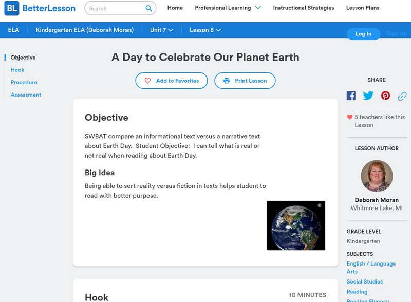 Better Lesson: A Day to Celebrate Our Planet Earth Lesson Plan Better Lesson: A Day to Celebrate Our Planet Earth Lesson Plan