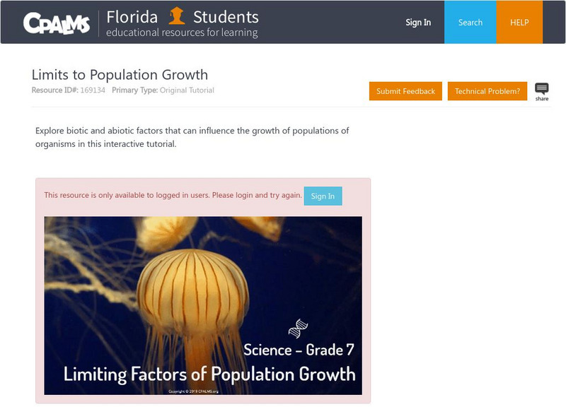 Florida State University Cpalms: Florida Students: Limits to Population Growth Unit Plan Florida State University Cpalms: Florida Students: Limits to Population Growth Unit Plan