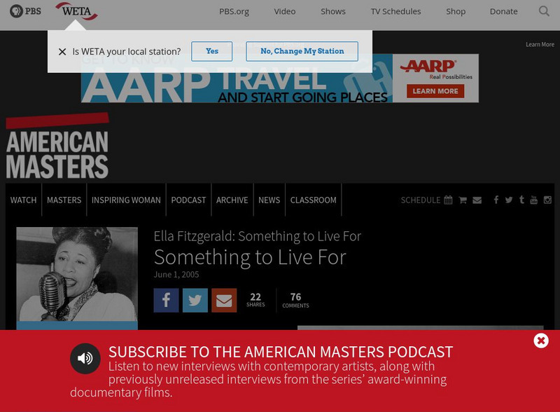Pbs: American Masters: Ella Fitzgerald Handout Pbs: American Masters: Ella Fitzgerald Handout